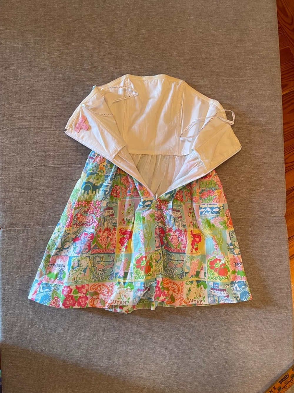 Lilly Pulitzer Strapless Lottie Dress USA Patchwork Size 00 - Picture 8 of 14